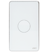 Công tắc cảm ứng 1 nút chữ nhật trắng Athena