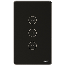 Công tắc cửa cuốn chữ nhật màu trắng/đen Athena